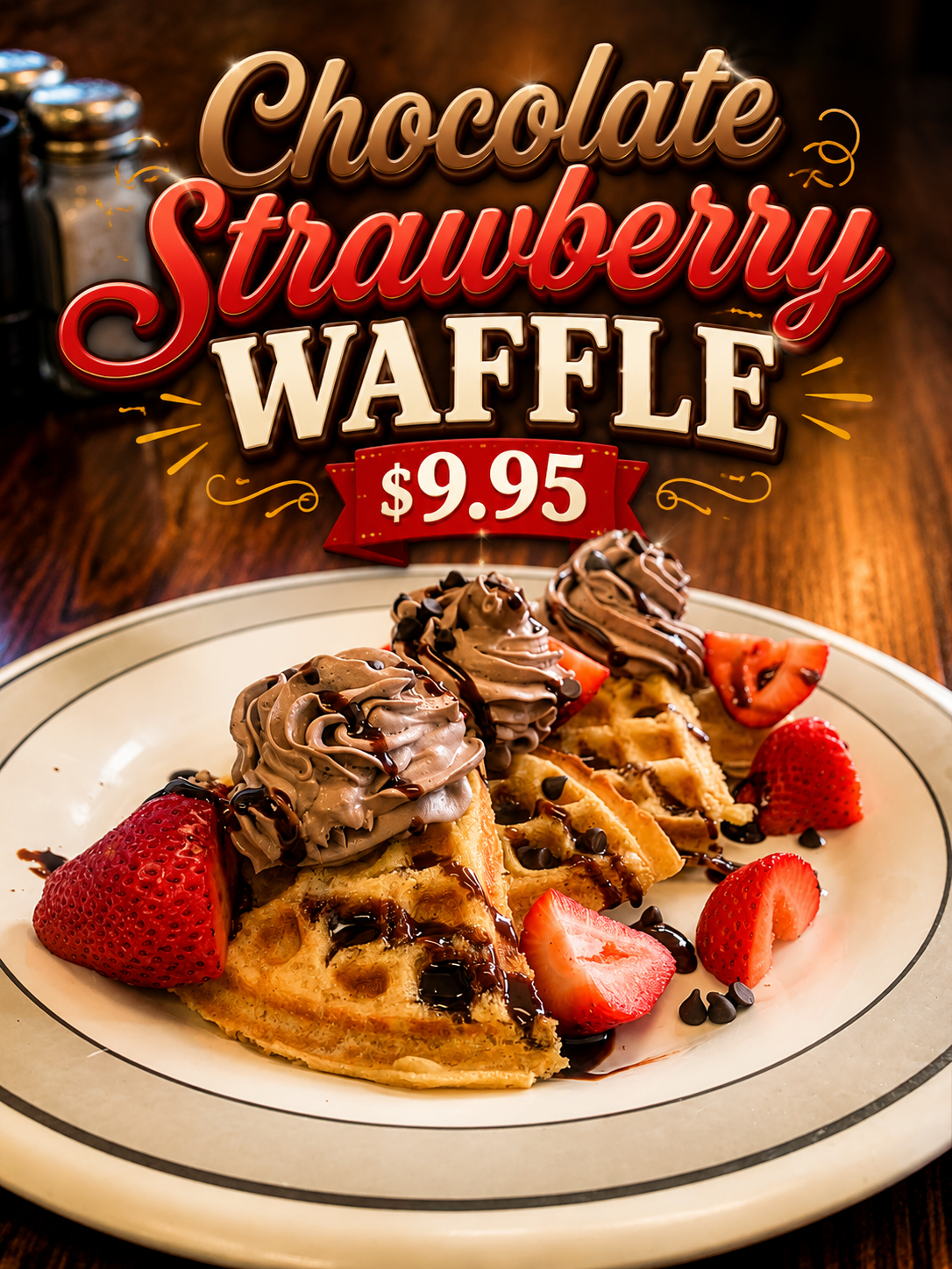 Chocolate-N-Strawberry Waffle